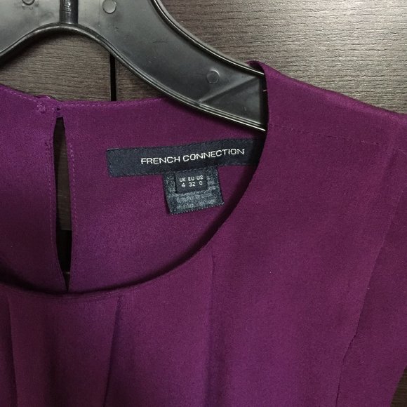 French Connection 100% Silk Blouse in Royal Purple - Picture 3 of 5